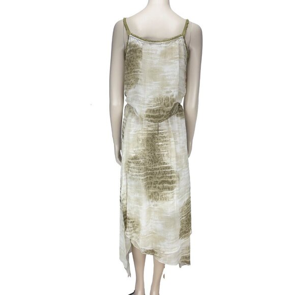 JACQUES RUC Boho Set Assymmetrical Skirt Cami Fairycore Green White sz 10 - Picture 6 of 10